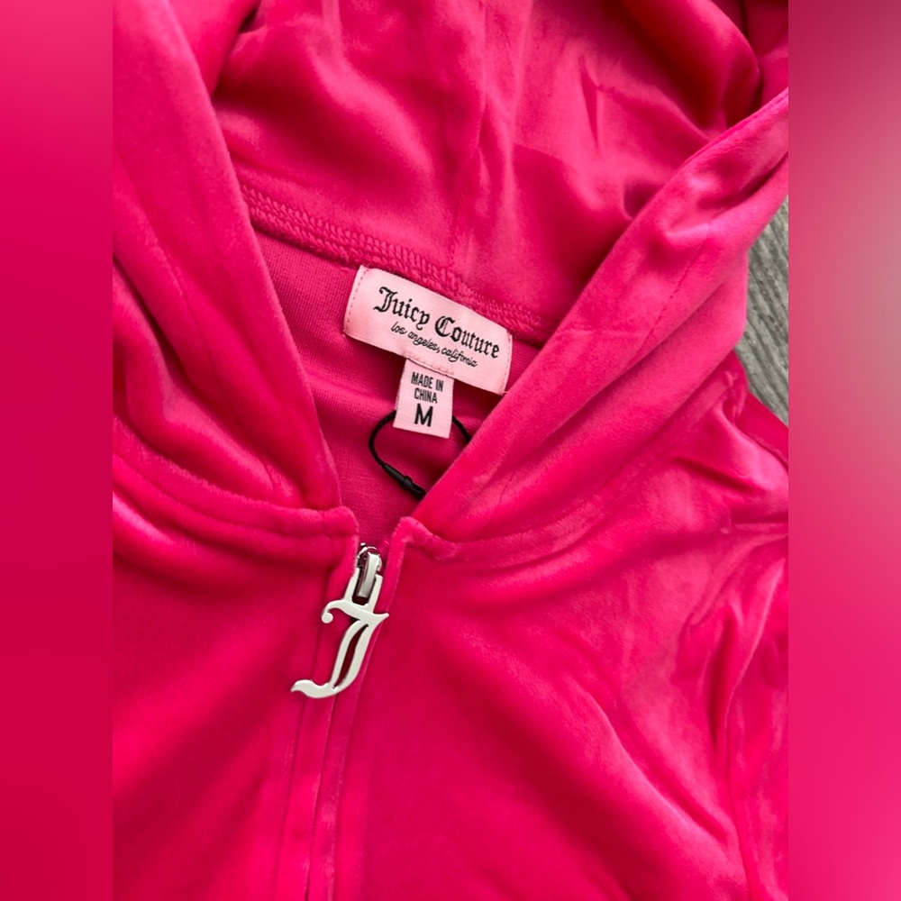 Juicy Couture Hot Pink Velour Hoodie & Pants Set - Picture 4 of 10